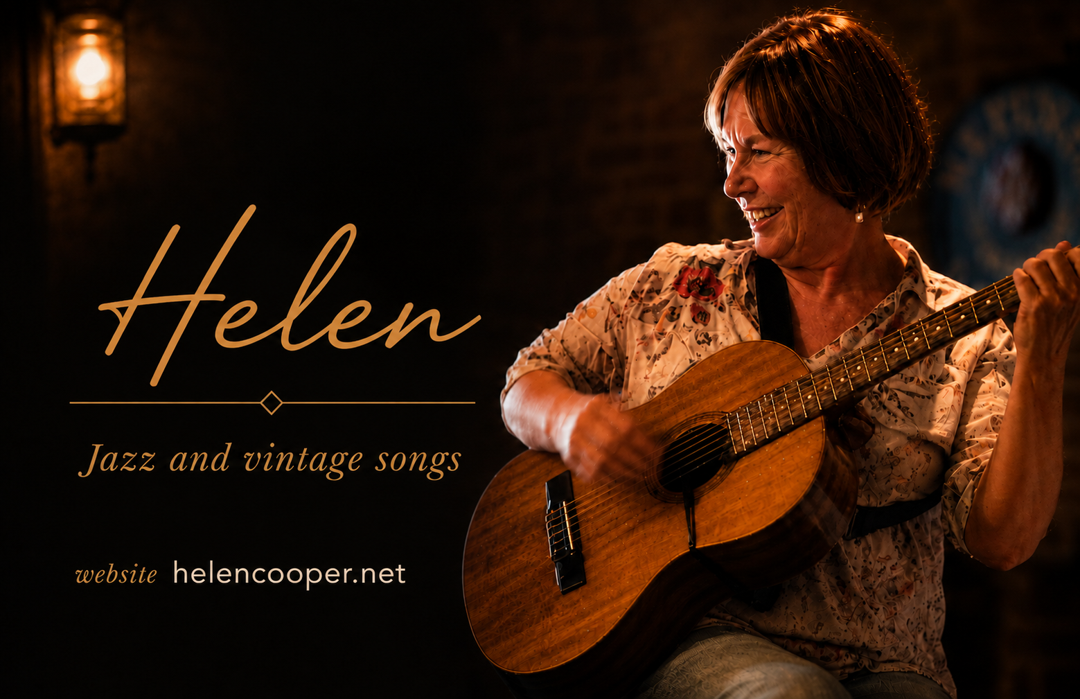 Helen Cooper playing guitar